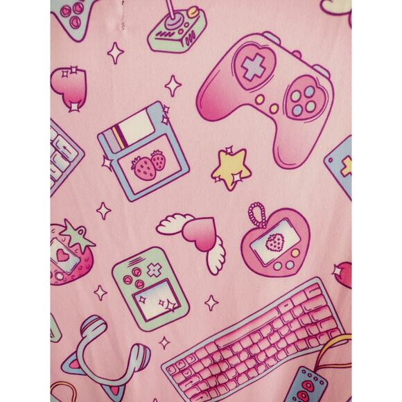 Sweet Society x Hot Topic NEW Kawaii Gamer Pastel Pink Tank Dress 3X Plus Size - Picture 3 of 9